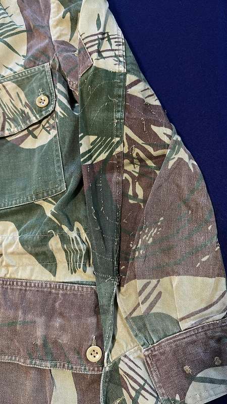 Rhodesian Camo Bushjacket - BSAP Officer Ranks (Inspector) - Elbow Padding Removed, Zipper Pocket