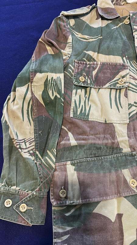 Rhodesian Camo Bushjacket - BSAP Officer Ranks (Inspector) - Elbow Padding Removed, Zipper Pocket