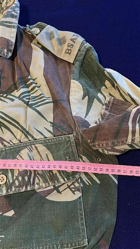 Rhodesian Camo Bushjacket - BSAP Officer Ranks (Inspector) - Elbow Padding Removed, Zipper Pocket