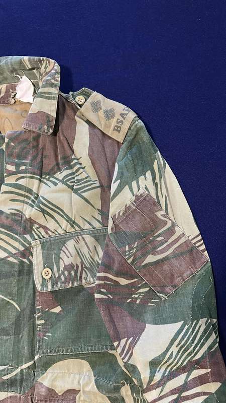 Rhodesian Camo Bushjacket - BSAP Officer Ranks (Inspector) - Elbow Padding Removed, Zipper Pocket