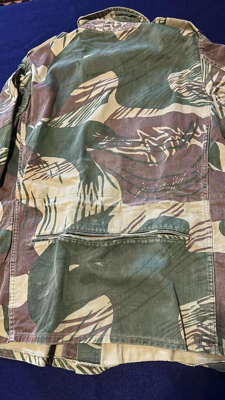 Rhodesian Camo Bushjacket - BSAP Officer Ranks (Inspector) - Elbow Padding Removed, Zipper Pocket