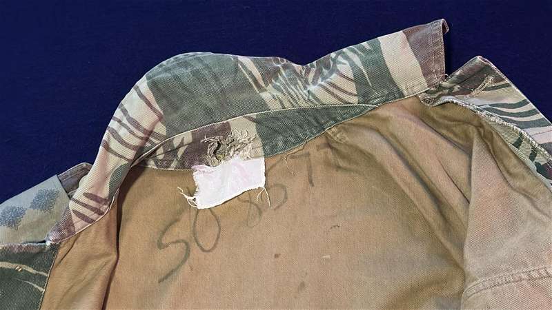 Rhodesian Camo Bushjacket - BSAP Officer Ranks (Inspector) - Elbow Padding Removed, Zipper Pocket