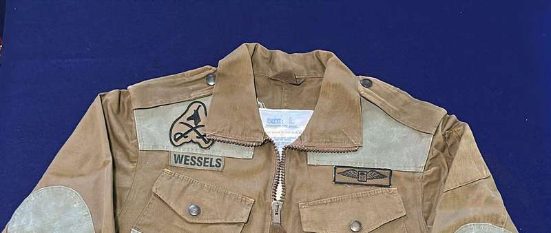 SADF Para Jacket (Slangvel) - Large - 1988 - Named Wessels, PTI_Wings, with Whistle on Lanyard