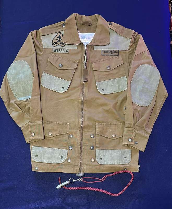 SADF Para Jacket (Slangvel) - Large - 1988 - Named Wessels, PTI_Wings, with Whistle on Lanyard