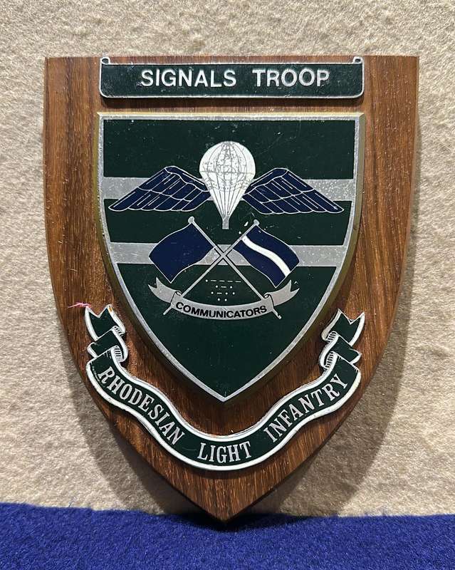 Rhodesian Plaque - RLI Rhodesian Light Infantry - Signals Troop