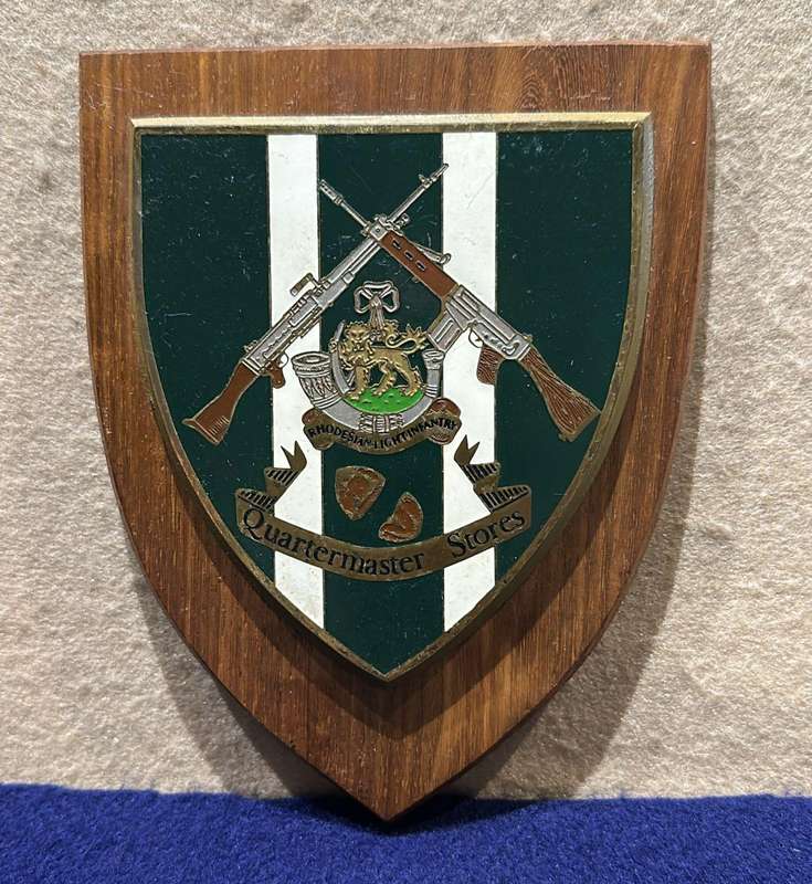 Rhodesian Plaque - RLI Rhodesian Light Infantry - Quartermaster Stores