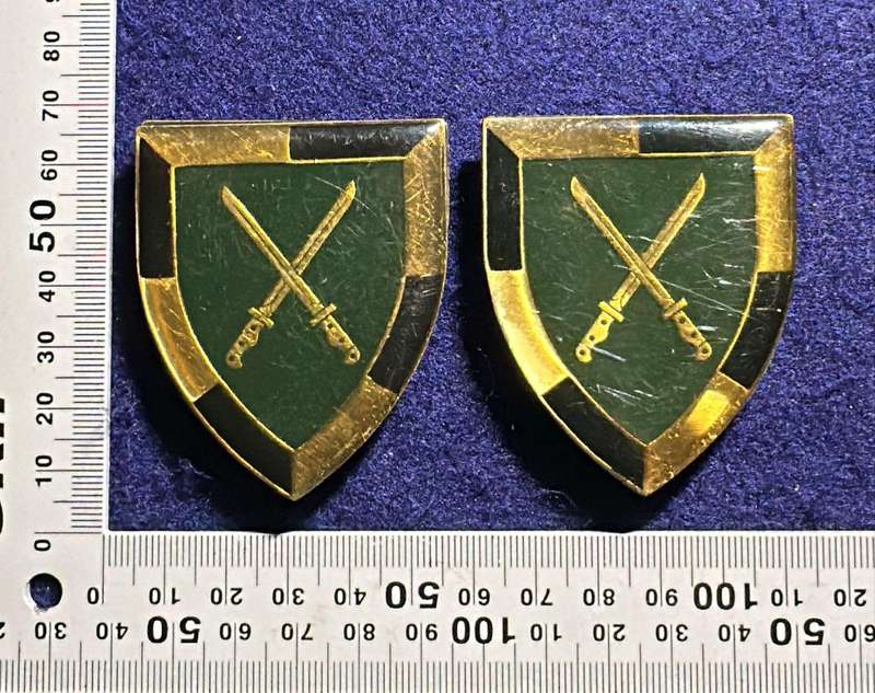 SADF Infantry School Metal Arm Flashes - Pair