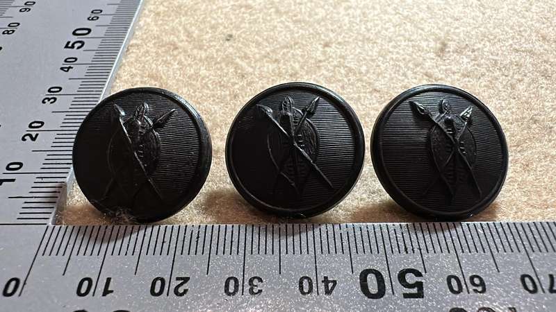 Rhodesian African Rifles Buttons - Lot of 3 - by FIRMIN, LONDON