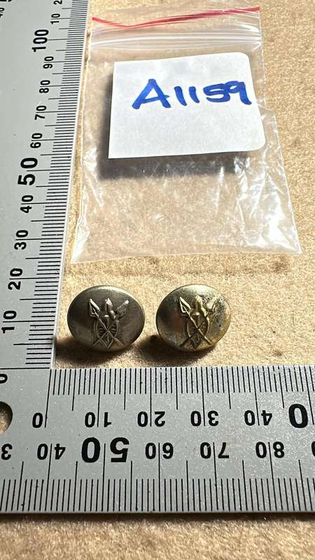 Rhodesian African Rifles Buttons - Lot of 2 - Various Manufacturers