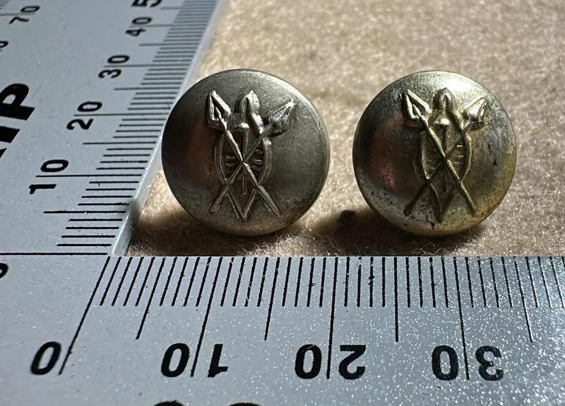 Rhodesian African Rifles Buttons - Lot of 2 - Various Manufacturers