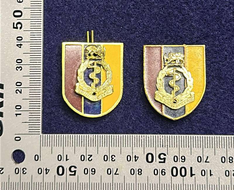 Rhodesian Medical Corps - SET COLLARS MOUNTED ON STEEL ENAMEL FLASHES