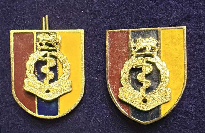 Rhodesian Medical Corps - SET COLLARS MOUNTED ON STEEL ENAMEL FLASHES