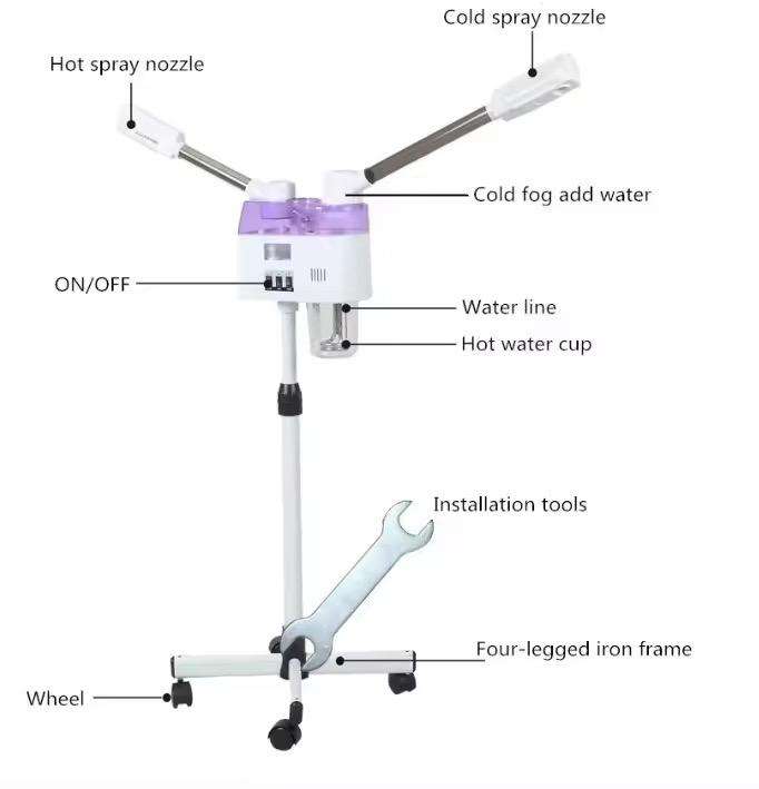 Hot and cold facial steamer