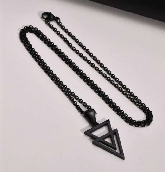 Geometric Necklace Black Plated Stainless Steel