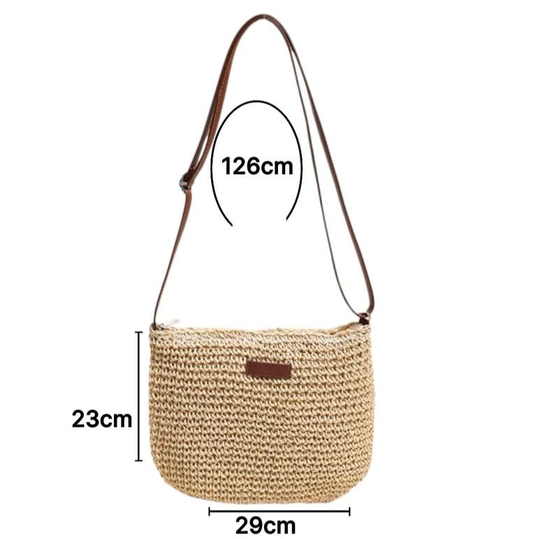 Womens handbag rattan straw woven straw shoulder bag every day / vacation essentials bag