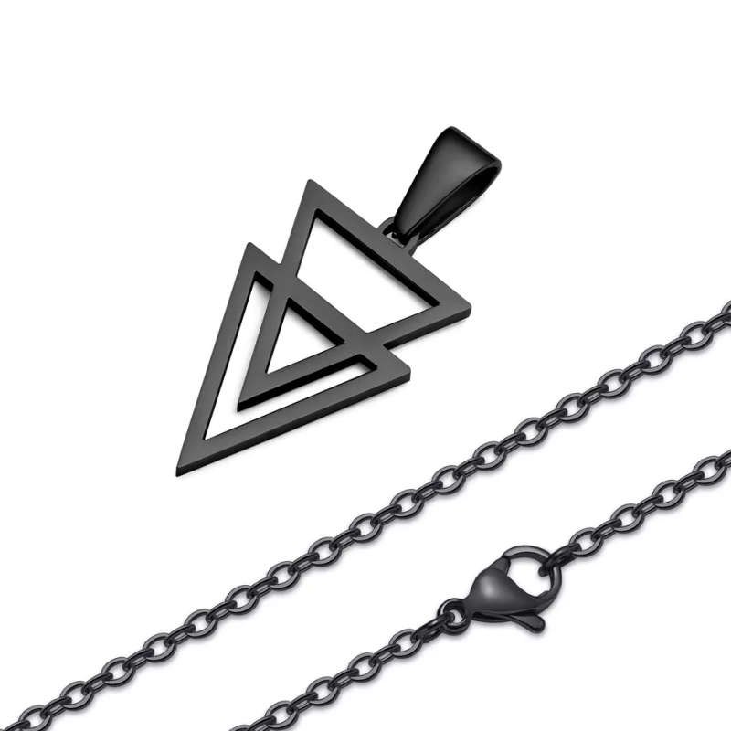 Geometric Necklace Black Plated Stainless Steel