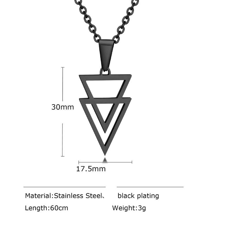 Geometric Necklace Black Plated Stainless Steel