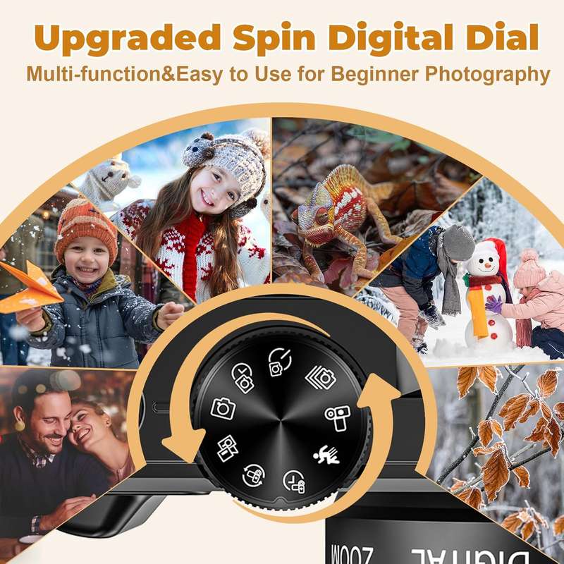 4K Compact Digital Camera, 64MP, 18x digital zoom
