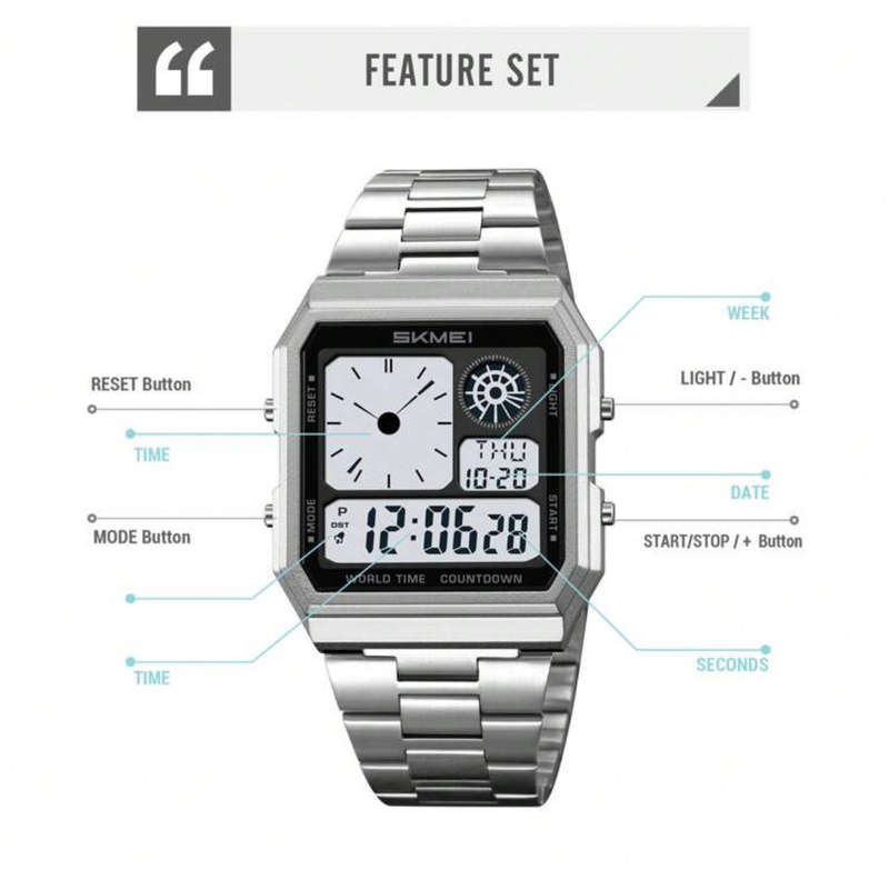 Casio SKMEI 2353 Stainless Steel Back Water Resistant Watch