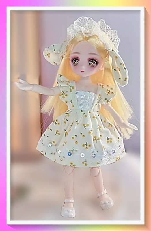Charming Fashionable 22cm BJD Doll with Cute Anime Eyes