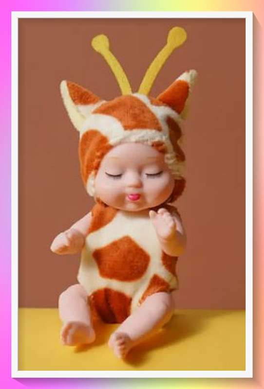 Wonderful sleepy doll with cute giraffe design outfit and surprise gift