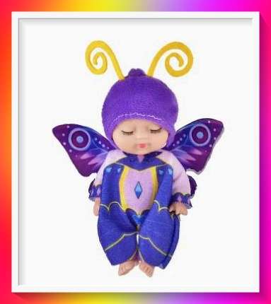 Gorgeous sleepy baby doll with lovely purple butterfly design outfit and surprise gift