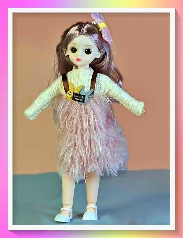 Adorable jointed fashion doll with complete outfit and accessories