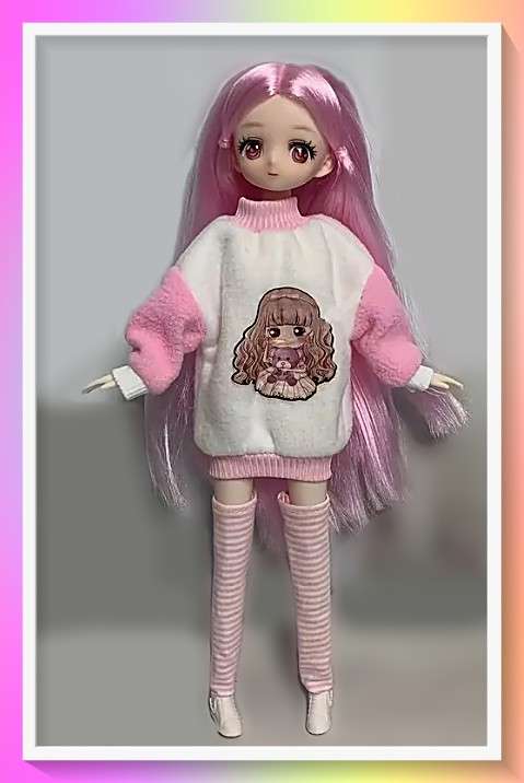 Adorable 30.0cm Anime style doll with Flexible Joints - Kawaii look