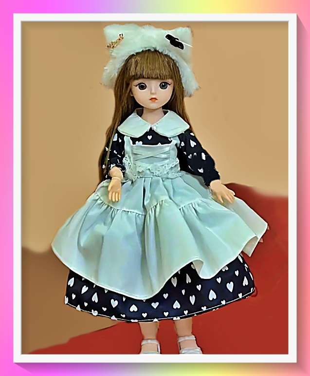Pretty Poseable Doll with Removable Clothes and jointed limbs