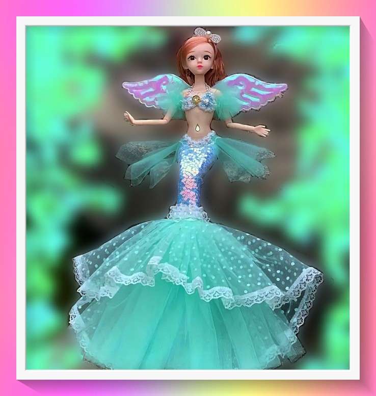 Adorable Sea-green Princess Mermaid Doll