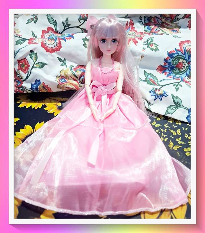 Adorable pink princess style 30cm jointed doll with full outfit and surprise gift