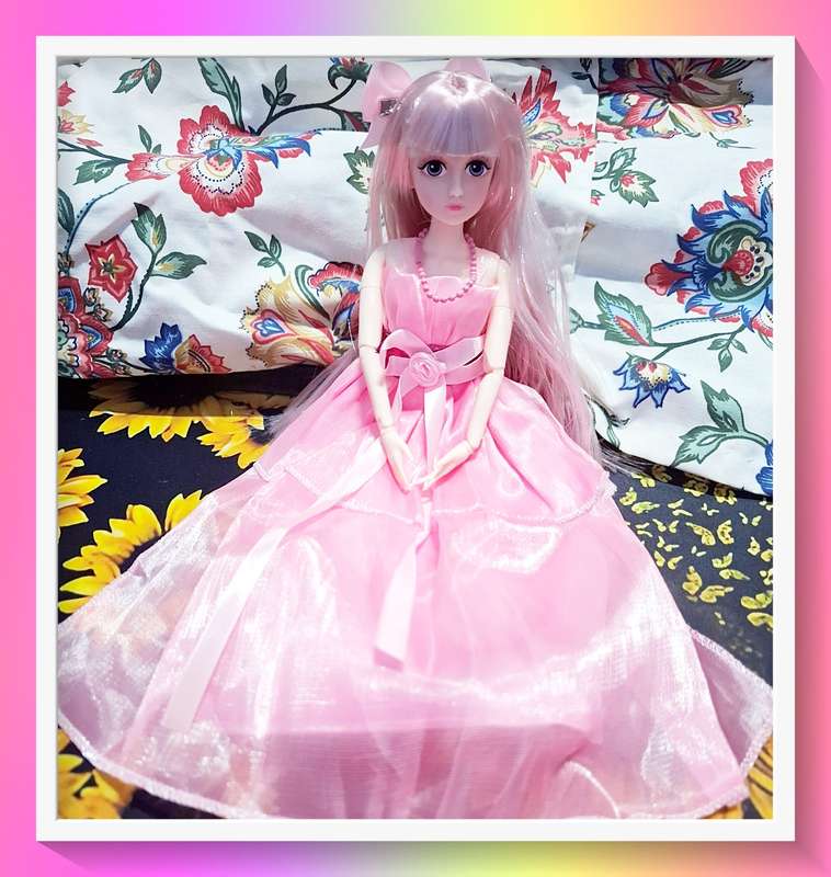 Adorable pink princess style 30cm jointed doll with full outfit and surprise gift