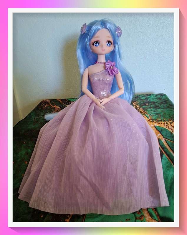 Unique pale purple princess 30cm jointed doll with full outfit and surprise gift