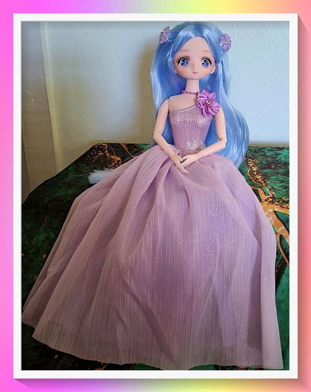 Unique pale purple princess 30cm jointed doll with full outfit and surprise gift