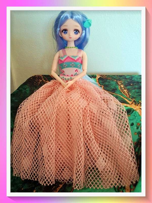 Beautiful 2-piece peach princess outfit  30cm jointed doll with full outfit and surprise gift