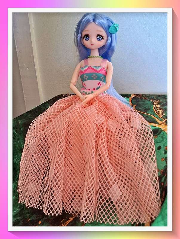 Beautiful 2-piece peach princess outfit  30cm jointed doll with full outfit and surprise gift