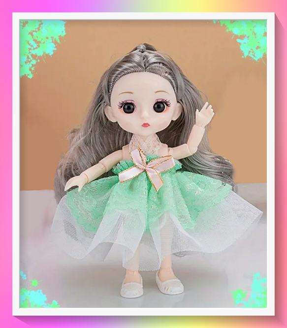Oh so sweet green outfit jointed doll with surprise gift