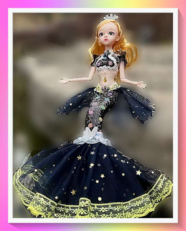 Amazing lace outfit mermaid style doll with multiple joints and full outfit