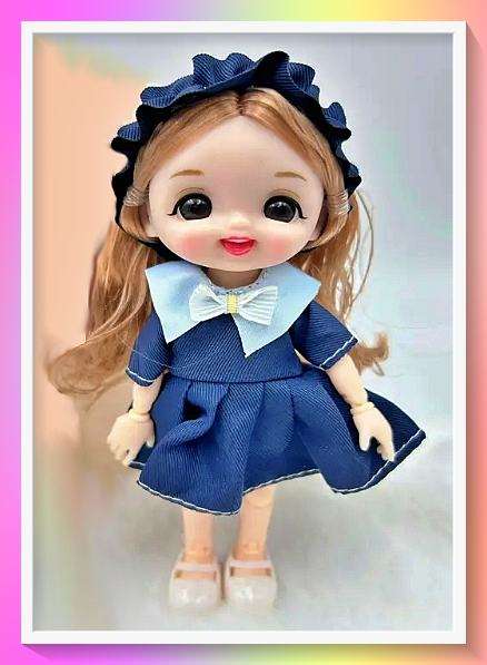 Amazing 18cm school girl style multiple jointed doll with full outfit