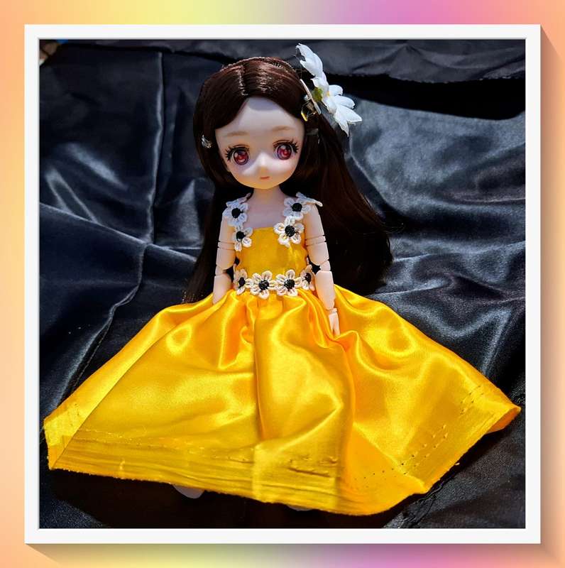 Beautiful custom made daisy dress anime style doll with multiple joints