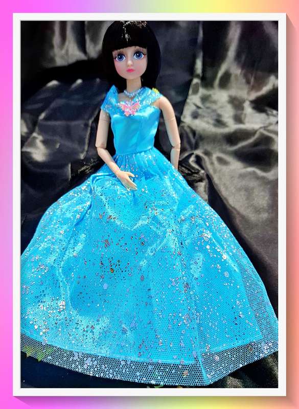 Beautiful blue sparkle princess doll with free gift