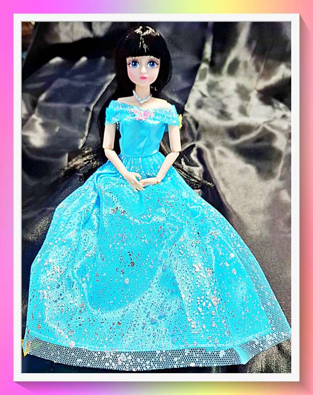 Beautiful blue sparkle princess doll with free gift