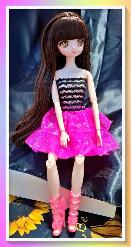 Kawaii anime style doll with dance outfit and free gift