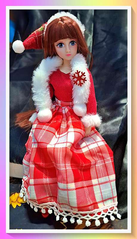 Mrs Claus Christmas style outfit doll with free gift