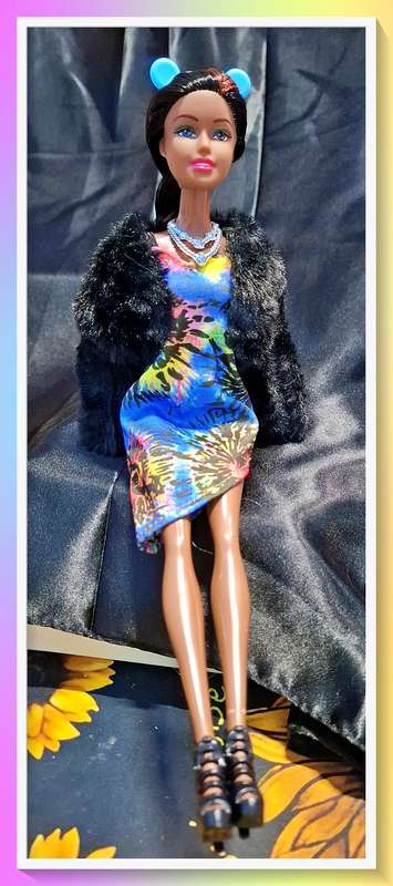 Beautiful fluffy jacket doll with free gift