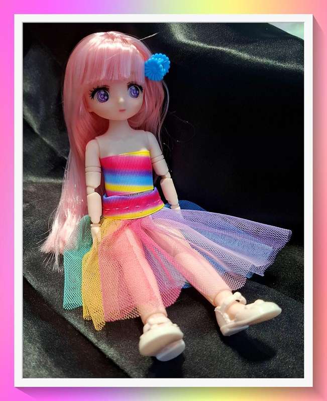 Cute rainbow custom made outfit doll with surprise gift
