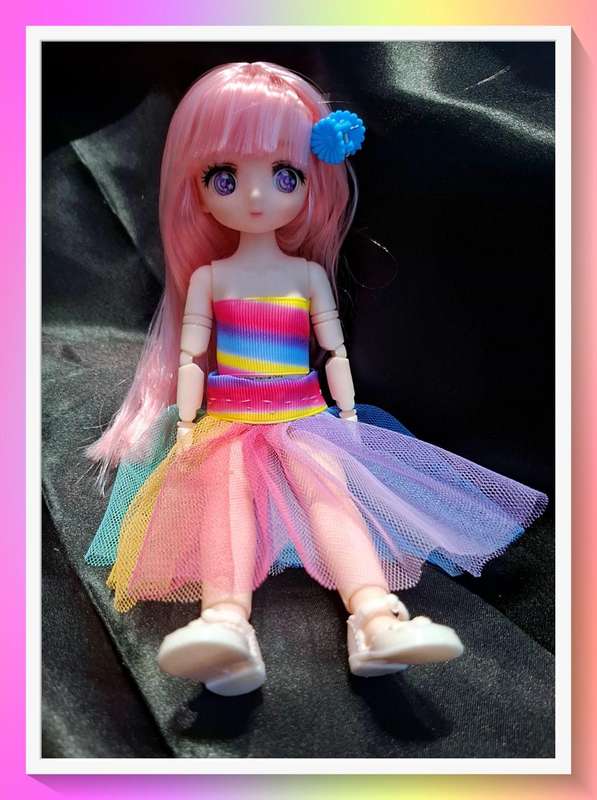 Cute rainbow custom made outfit doll with surprise gift