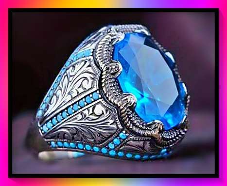 Interesting Artificial Pearl Blue Crystal Silvery Fashion Ring Size : 9