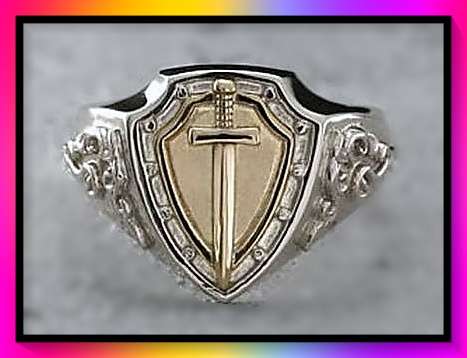 Fashionable Knight Sword Design Ring Size 13
