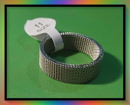 Perfect Gift Idea - Interesting Chain design Stainless Steel Ring : Size 11